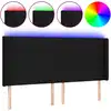 Image de vidaXL Tête de lit LED noir 183x16x118/128 cm Tissu