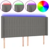 Image de vidaXL Tête de lit LED gris foncé 203x16x118/128 cm Tissu