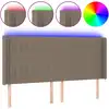 Image de vidaXL Tête de lit LED Taupe 203x16x118/128 cm Tissu