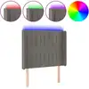 Image de vidaXL Tête de lit LED gris clair 83x16x118/128 cm velours