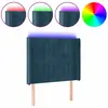 Image de vidaXL Tête de lit LED bleu foncé 83x16x118/128 cm velours