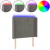 Image de vidaXL Tête de lit LED gris clair 93x16x118/128 cm velours
