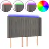 Image de vidaXL Tête de lit LED gris clair 147x16x118/128 cm velours
