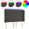 Image de vidaXL Tête de lit LED gris foncé 147x16x118/128 cm velours