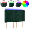 Image de vidaXL Tête de lit LED vert foncé 147x16x118/128 cm velours