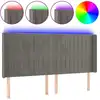 Image de vidaXL Tête de lit LED gris clair 163x16x118/128 cm velours