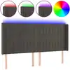 Image de vidaXL T  te de lit LED gris fonc © 163x16x118/128 cm velours