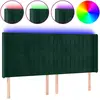 Image de vidaXL Tête de lit LED vert foncé 163x16x118/128 cm velours