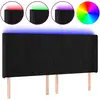 Image de vidaXL Tête de lit LED noir 183x16x118/128 cm velours
