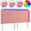 Image de vidaXL Tête de lit LED rose 203x16x118/128 cm velours