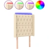 Image de vidaXL Tête de lit LED Crème 83x16x118/128 cm Tissu