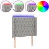 Image de vidaXL Tête de lit LED gris clair 93x16x118/128 cm Tissu