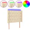 Image de vidaXL Tête de lit LED Crème 103x16x118/128 cm Tissu