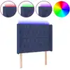 Image de vidaXL Tête de lit LED bleue 103x16x118/128 cm Tissu