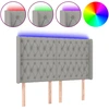 Image de vidaXL Tête de lit LED gris clair 147x16x118/128 cm Tissu