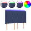 Image de vidaXL Tête de lit LED bleue 147x16x118/128 cm Tissu