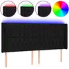 Image de vidaXL Tête de lit LED noir 183x16x118/128 cm Tissu