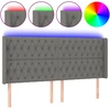 Image de vidaXL Tête de lit LED gris foncé 203x16x118/128 cm Tissu