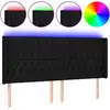 Image de vidaXL Tête de lit LED noir 203x16x118/128 cm Tissu