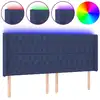 Image de vidaXL Tête de lit LED bleue 203x16x118/128 cm Tissu