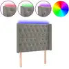 Image de vidaXL Tête de lit LED gris clair 93x16x118/128 cm velours