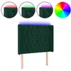 Image de vidaXL Tête de lit LED vert foncé 93x16x118/128 cm velours