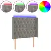 Image de vidaXL Tête de lit LED gris clair 103x16x118/128 cm velours