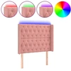 Image de vidaXL Tête de lit LED rose 103x16x118/128 cm velours