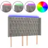 Image de vidaXL Tête de lit LED gris clair 147x16x118/128 cm velours