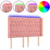 Image de vidaXL Tête de lit LED rose 147x16x118/128 cm velours