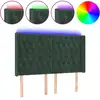 Image de vidaXL Tête de lit LED vert foncé 163x16x118/128 cm velours