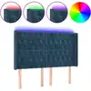 Image de vidaXL Tête de lit LED bleu foncé 163x16x118/128 cm velours