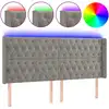 Image de vidaXL Tête de lit LED gris clair 183x16x118/128 cm velours