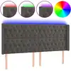 Image de vidaXL Tête de lit LED gris foncé 183x16x118/128 cm velours