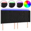 Image de vidaXL Tête de lit LED noir 183x16x118/128 cm velours