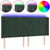 Image de vidaXL Tête de lit LED vert foncé 183x16x118/128 cm velours