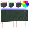 Image de vidaXL Tête de lit LED vert foncé 203x16x118/128 cm velours