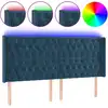 Image de vidaXL Tête de lit LED bleu foncé 203x16x118/128 cm velours