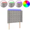 Image de vidaXL Tête de lit LED gris clair 93x16x118/128 cm Tissu