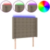Image de vidaXL Tête de lit LED Taupe 103x16x118/128 cm Tissu