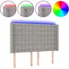 Image de vidaXL Tête de lit LED gris clair 147x16x118/128 cm Tissu