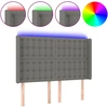 Image de vidaXL Tête de lit LED gris foncé 147x16x118/128 cm Tissu