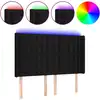 Image de vidaXL Tête de lit LED noir 147x16x118/128 cm Tissu