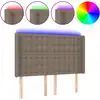 Image de vidaXL Tête de lit LED Taupe 147x16x118/128 cm Tissu