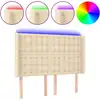 Image de vidaXL Tête de lit LED Crème 147x16x118/128 cm Tissu