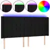 Image de vidaXL Tête de lit LED noir 163x16x118/128 cm Tissu