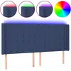 Image de vidaXL Tête de lit LED bleue 163x16x118/128 cm Tissu