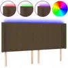 Image de vidaXL Tête de lit LED brun foncé 183x16x118/128 cm Tissu