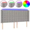 Image de vidaXL Tête de lit LED gris clair 203x16x118/128 cm Tissu