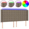 Image de vidaXL Tête de lit LED Taupe 203x16x118/128 cm Tissu